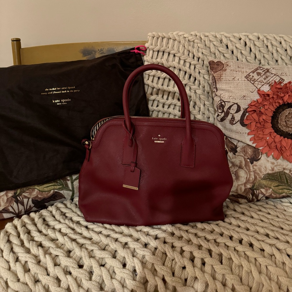 Kate Spade Burgundy Tote Bag